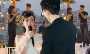 Diệu Nhi cover hit của "chị hai" Đông Nhi, nắm tay Anh Tú không rời trong tiệc cảm ơn