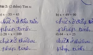 Làm bài tập Toán tìm x, học trò nhanh tay viết đáp án khiến cô giáo cũng phải chịu thua