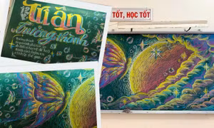 Tự làm backdrop chụp ảnh, teen THPT chuyên Thoại Ngọc Hầu "đánh bùa mê" netizen