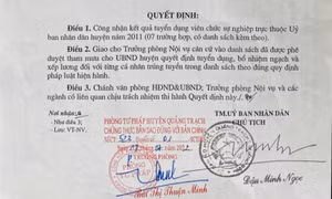 Sau hơn 11 năm công tác, một viên chức mới biết mình không có quyết định... tuyển dụng