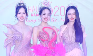 Dàn hậu Việt khoe sắc tại buổi họp báo công bố cuộc thi Hoa hậu Việt Nam 2024