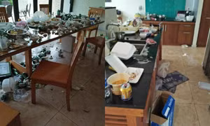 Tranh cãi vụ khách du lịch thuê villa xả rác ngập nhà, nhất định không trả phí dọn dẹp
