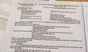 Đề thi môn Văn lọt ra ngoài khi mới bắt đầu thời gian làm bài được 20 - 25 phút