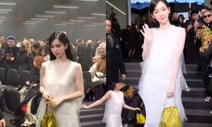 Karina aespa đẹp tựa thiên nga tại Milan Fashion Week, gặp sự cố với giày cao gót