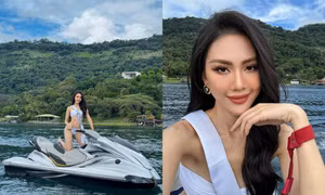 Bùi Quỳnh Hoa diện bikini, lướt sóng cực ngầu ở Miss Universe 2023