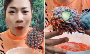 Cô gái Thái Lan gây sốc khi khẳng định phải ăn dứa cả vỏ, ngạc nhiên nữa là lời giải thích