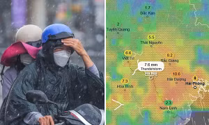 Sắp có gió Đông Bắc về khiến miền Bắc hết oi nóng, Hà Nội chuyển mát và mưa