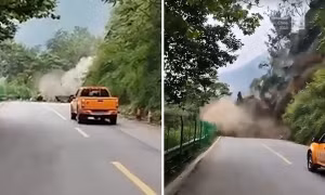 Video cảnh lở đất kinh hoàng ở Trung Quốc: Như cả ngọn núi đổ xuống đường