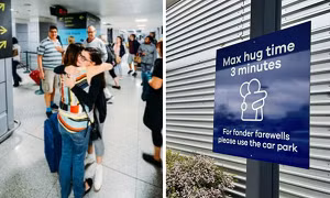Một sân bay ở New Zealand giới hạn thời gian ôm tạm biệt: "Chỉ 3 phút thôi!"