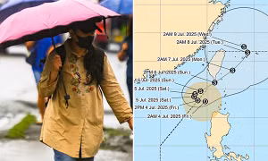 Vùng áp thấp “ghé” vào Biển Đông và sắp mạnh lên, dự báo đường đi thế nào?