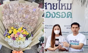 Đặt bó hoa tiền trị giá 35 triệu làm quà tặng người yêu, ai ngờ shipper cầm xong đi luôn
