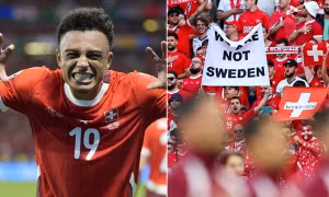 Tấm bảng lạ mà fan ĐT Thụy Sĩ giơ cao trong trận với ĐT Đức có ý nghĩa gì?