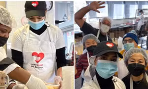 Hoa hậu Hoàn vũ Harnaaz Sandhu nấu ăn từ thiện: Được khen vì một chi tiết tưởng rất nhỏ