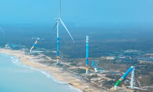 Các trang trại gió ở Trung Quốc đứng vững trong bão Yagi, chỉ một bị tàn phá