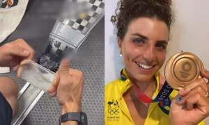 Trong cái khó ló cái khôn: VĐV Olympic Tokyo sửa mũi thuyền đua bị hư bằng một vật bất ngờ