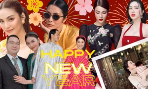 Hội dâu nhà hào môn đón Tết: Hà Tăng nắm tay ông xã, Diệp Lâm Anh chụp ảnh với mẹ chồng cũ