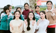Hoa hậu Hà Trúc Linh, Á hậu Vân Nhi, Châu Anh dự khánh thành 12 phòng học mới ở Hà Tĩnh