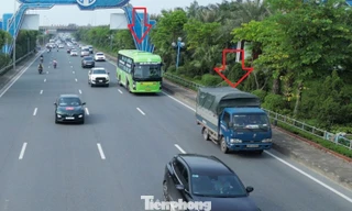 Cấm cả xe tải và xe khách ở làn một trục Nhật Tân - Nội Bài