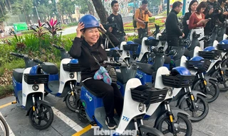 Xe đạp điện bố trí trong đường Vành đai 1 đang ở giai đoạn trải nghiệm 