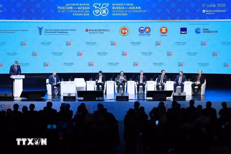 Phiên khai mạc Diễn đàn Doanh nghiệp Nga - ASEAN. (Ảnh: Dương Giang/TTXVN)