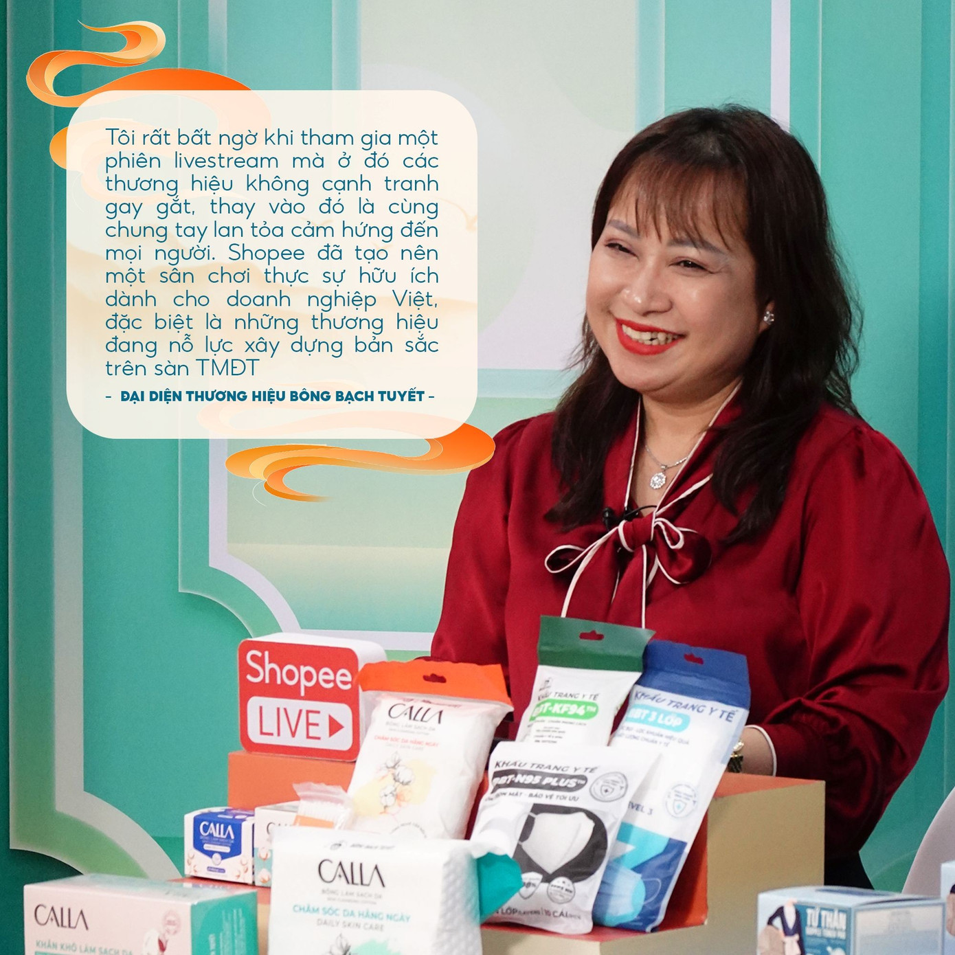 Đại diện Bông Bạch Tuyết chia sẻ lý do đồng hành cùng Shopee, nhấn mạnh vai trò của sàn thương mại điện tử này trong việc hỗ trợ thương hiệu Việt. 3-3347.jpg