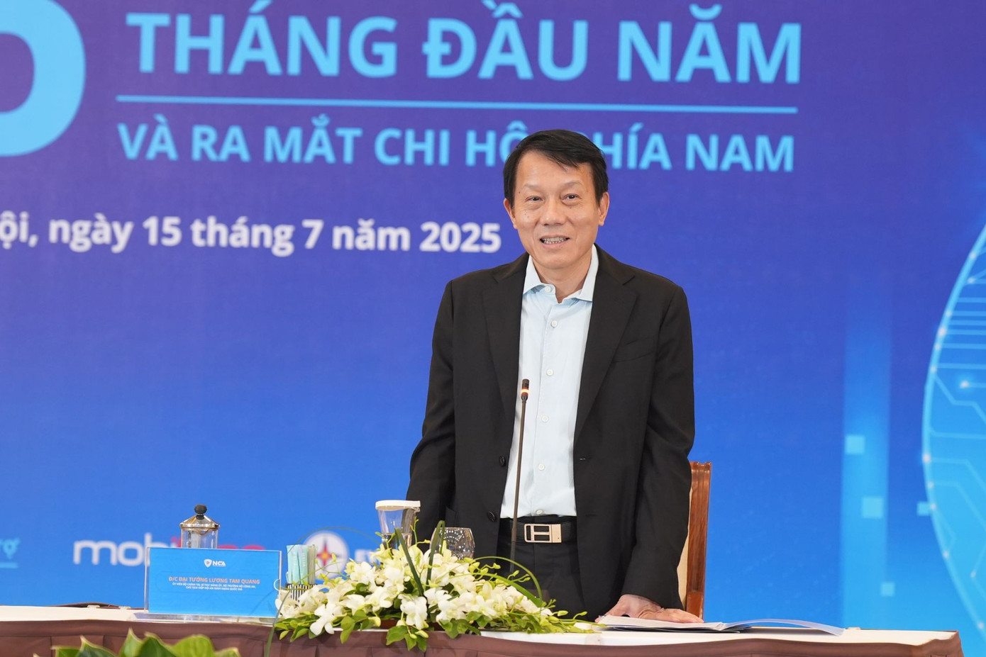 Đại tướng Lương Tam Quang, Ủy viên Bộ Chính trị, Bộ trưởng Bộ Công an, Chủ tịch Hiệp hội An ninh mạng quốc gia. Ảnh: NCA thiet-ke-chua-co-ten-6-118619-631.jpg