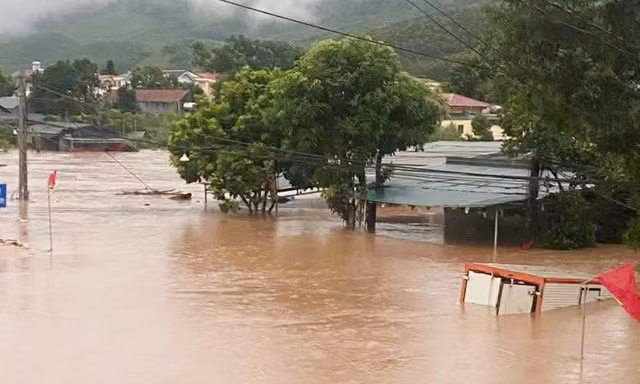 Một điểm bị ngập bị ngập ở xã Tuấn Đạo (Bắc Ninh).
