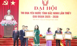 Phó Chủ tịch nước Võ Thị Ánh Xuân trao tặng Huân chương Lao động cho các cá nhân. Ảnh: Nguyễn Thắng