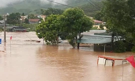 Một điểm bị ngập bị ngập ở xã Tuấn Đạo (Bắc Ninh).