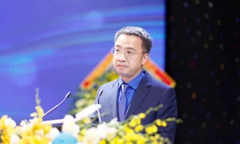 Anh Nguyễn Tường Lâm – Bí thư T.Ư Đoàn, Chủ tịch T.Ư Hội LHTN Việt Nam phát biểu tại đại hội.