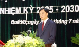 Ủy viên Bộ Chính trị, Bí thư Trung ương Đảng, Chủ nhiệm Ủy ban Kiểm tra Trung ương Nguyễn Duy Ngọc phát biểu tại đại hội.