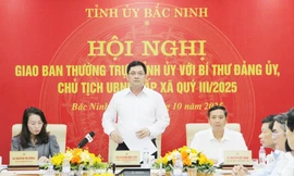 Bí thư Tỉnh ủy Nguyễn Hồng Thái chủ trì hội nghị.