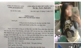 Một học sinh ở xã Bảo Đài tự ý bỏ nhà, công an phát thông báo tìm người mất tích.