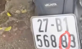 Lái xe sơn số 3 thành số 8 trên biển số nhằm "lừa" máy đo tốc độ.