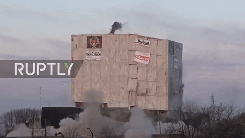 Giây phút tòa nhà Hammond Exchange đổ sụp.