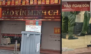 Hà Nội: Nhiều cảnh sát xuất hiện tại cửa hàng vàng Bảo Tín Minh Châu 