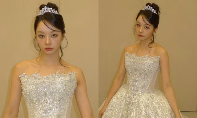 Hyeri hé lộ hình ảnh mặc váy cưới