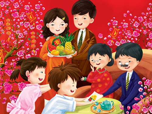 Đi chúc Tết cha mẹ, thầy cô là phong tục đẹp của người Việt Nam. Ảnh minh họa.