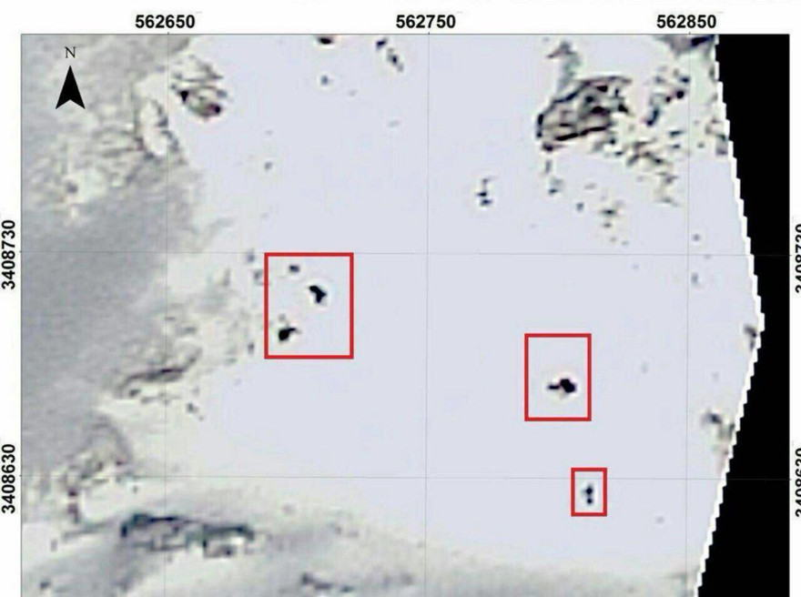 Mảnh vỡ máy bay được phát hiện trên sườn núi phủ đầy tuyết. Ảnh: Twitter