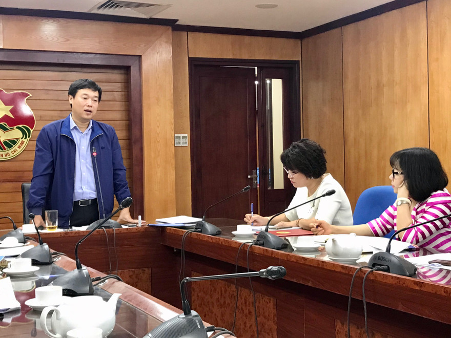 Bí thư thứ nhất Trung ương Đoàn làm việc với BCH Công đoàn cơ quan Trung ương Đoàn. Ảnh: Minh Tuấn 