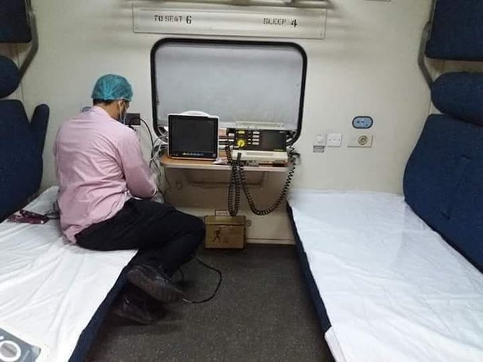 Một phòng bệnh trên tàu hỏa ở Pakistan. Ảnh: Twitter