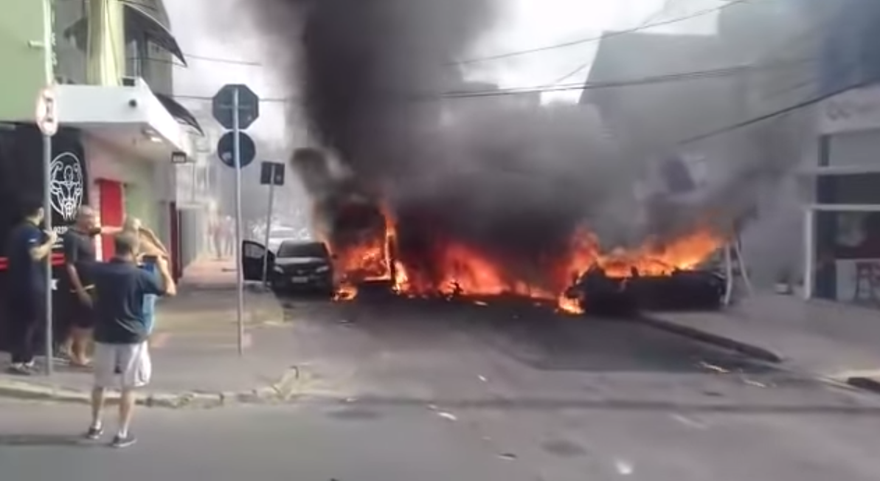 Hiện trường vụ tai nạn. Ảnh chụp từ video