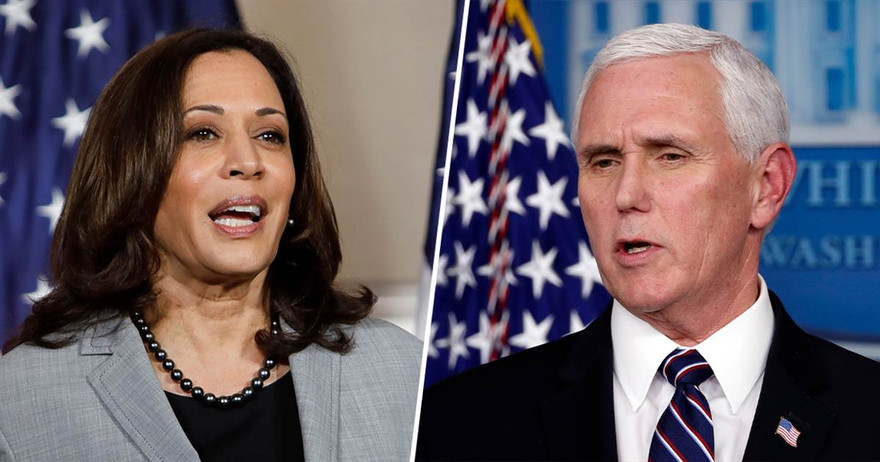 Phó Tổng thống Mike Pence (phải) và Phó Tổng thống đắc cử Kamala Harris (trái). Ảnh: MSNBC