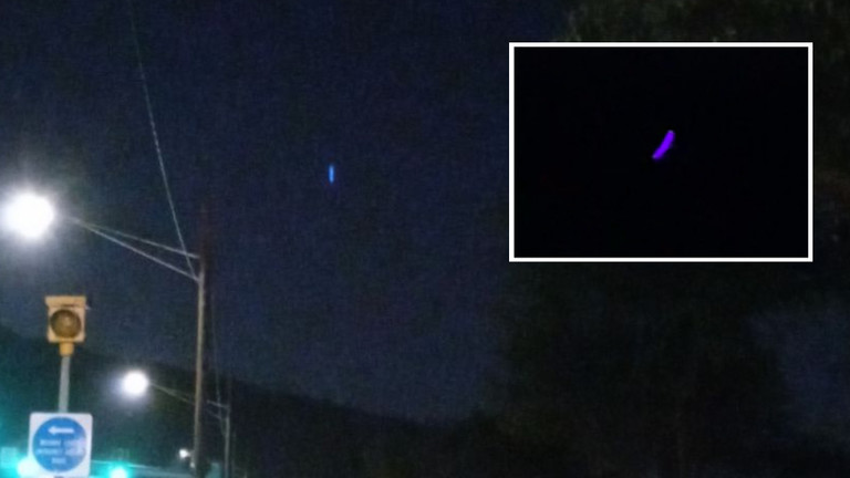 Vật thể phát ánh sáng xanh được nhìn thấy ở Hawaii. Ảnh: RT