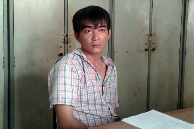 Nghi can Hiền tại cơ quan điều tra. Ảnh CA