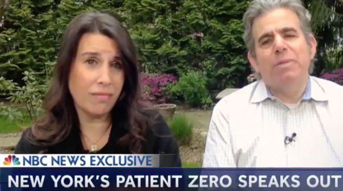 Vợ chồng luật sư Lawrence Garbuz-Adina Lewis kể về giai đoạn khủng hoảng liên quan COVID-19. Ảnh: NBC. 