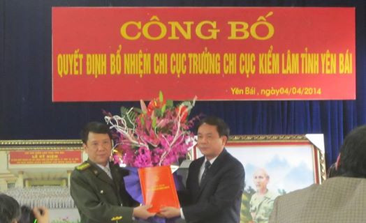 Ông Đỗ Cường Minh khi được bổ nhiệm Chi cục trưởng Chi cục Kiểm lâm Yên Bái