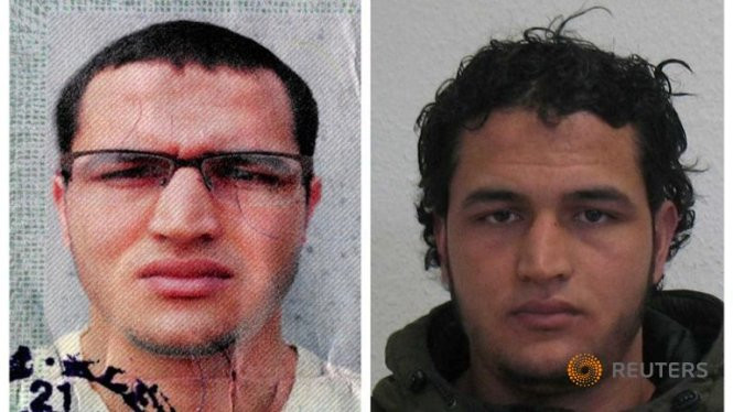 Nghi can người gốc Tunisia Anis Amri hiện đang bị truy nã vì bị nghi ngờ có liên quan đến vụ tông xe vào đám đông tại một chợ Giáng sinh ở Berlin. Ảnh: Reuters