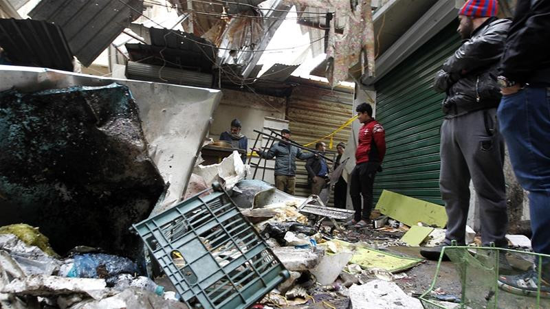 Hiện trường vụ đánh bom. Ảnh: AFP