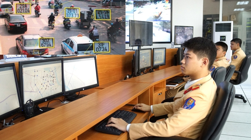 CSGT sử dụng hình ảnh từ camera để xử các phương tiện vi phạm Luật Giao thông. Ảnh: MĐ